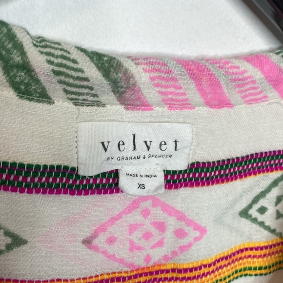 Velvet by Graham & Spencer Pink and Green Patterned long kaftan dress - XS - Picture 3 of 8